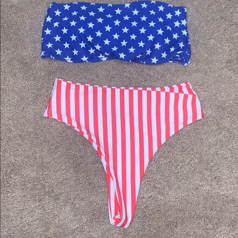 Red white and blue swimsuit
